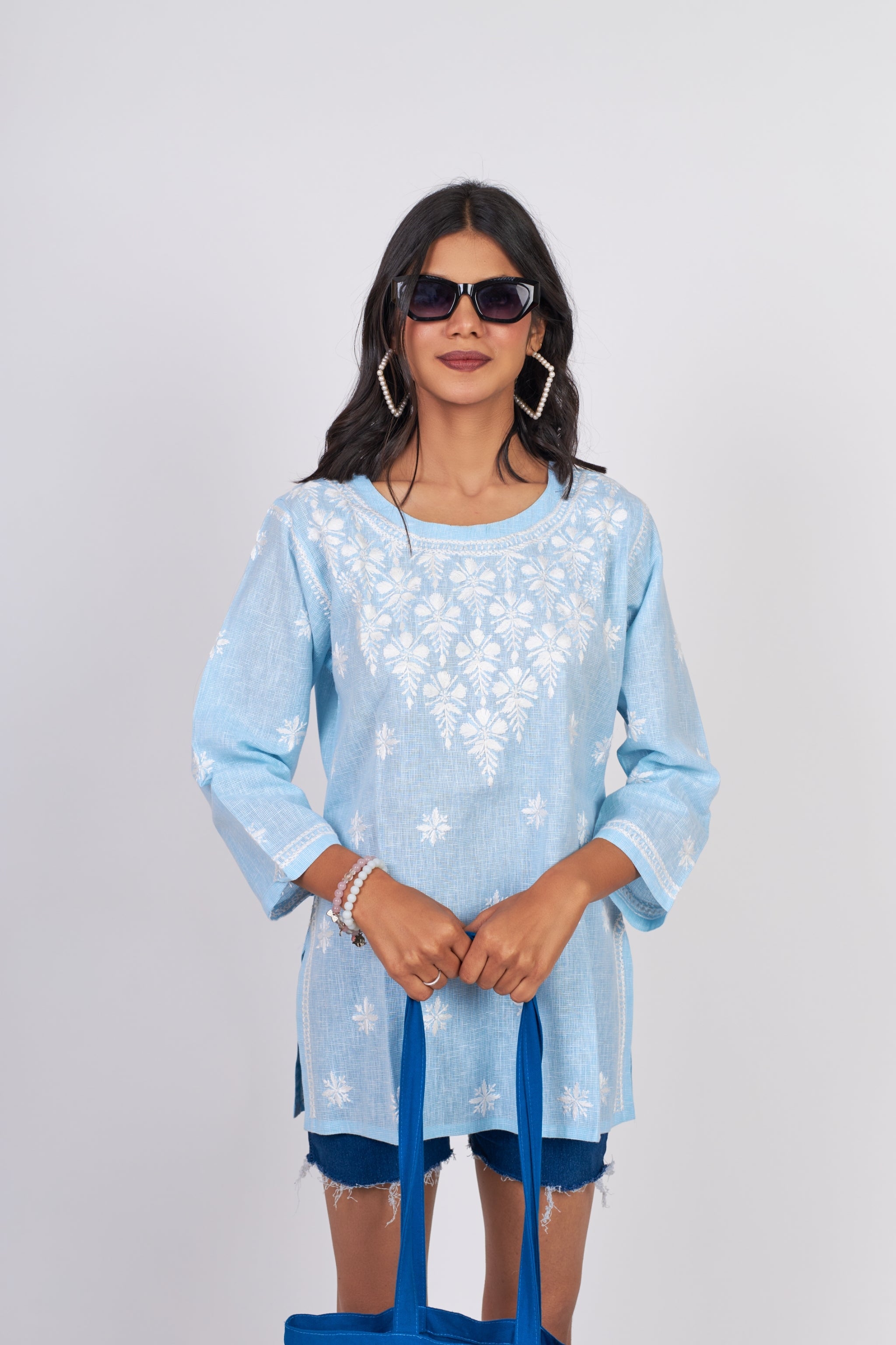 Paridhan Chikan Premium Handcrafted Chikankari Cotton Suit Set | Unstitched Dress Material with Chiffon Dupatta | Made in Lucknow