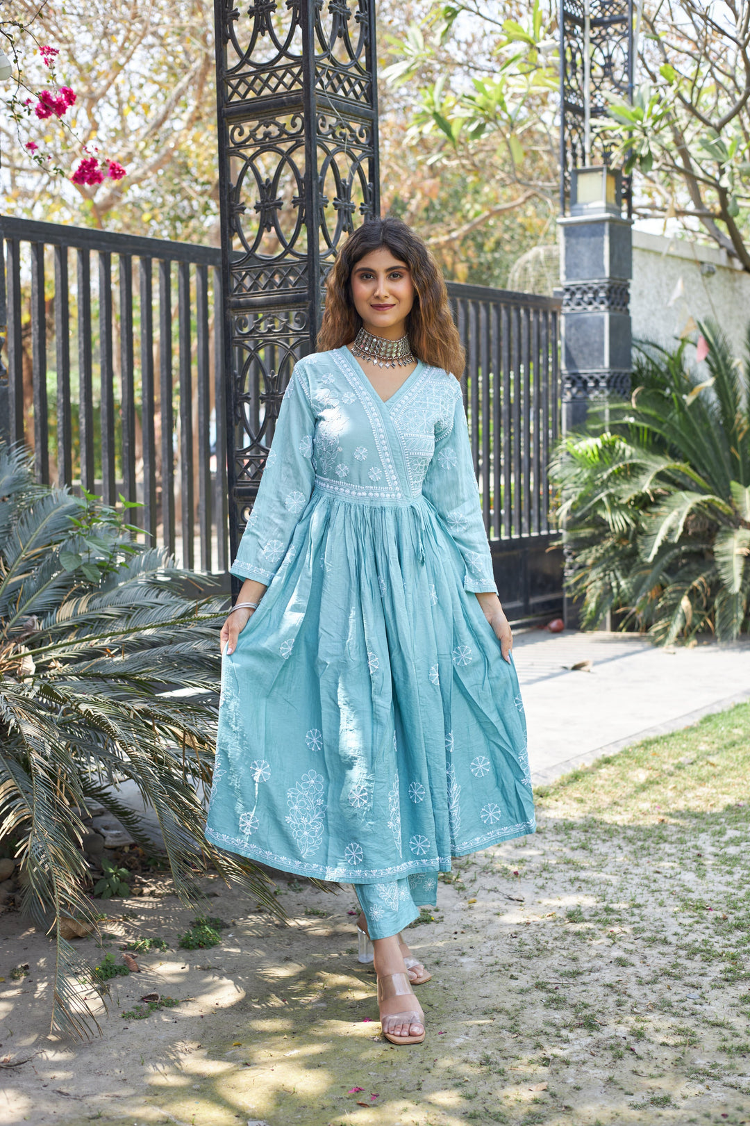 Discover the Elegance of Blue Chikankari Kurta Set