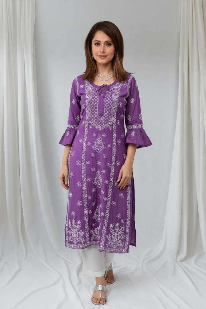 Pure Muslin Chikankari Kurti