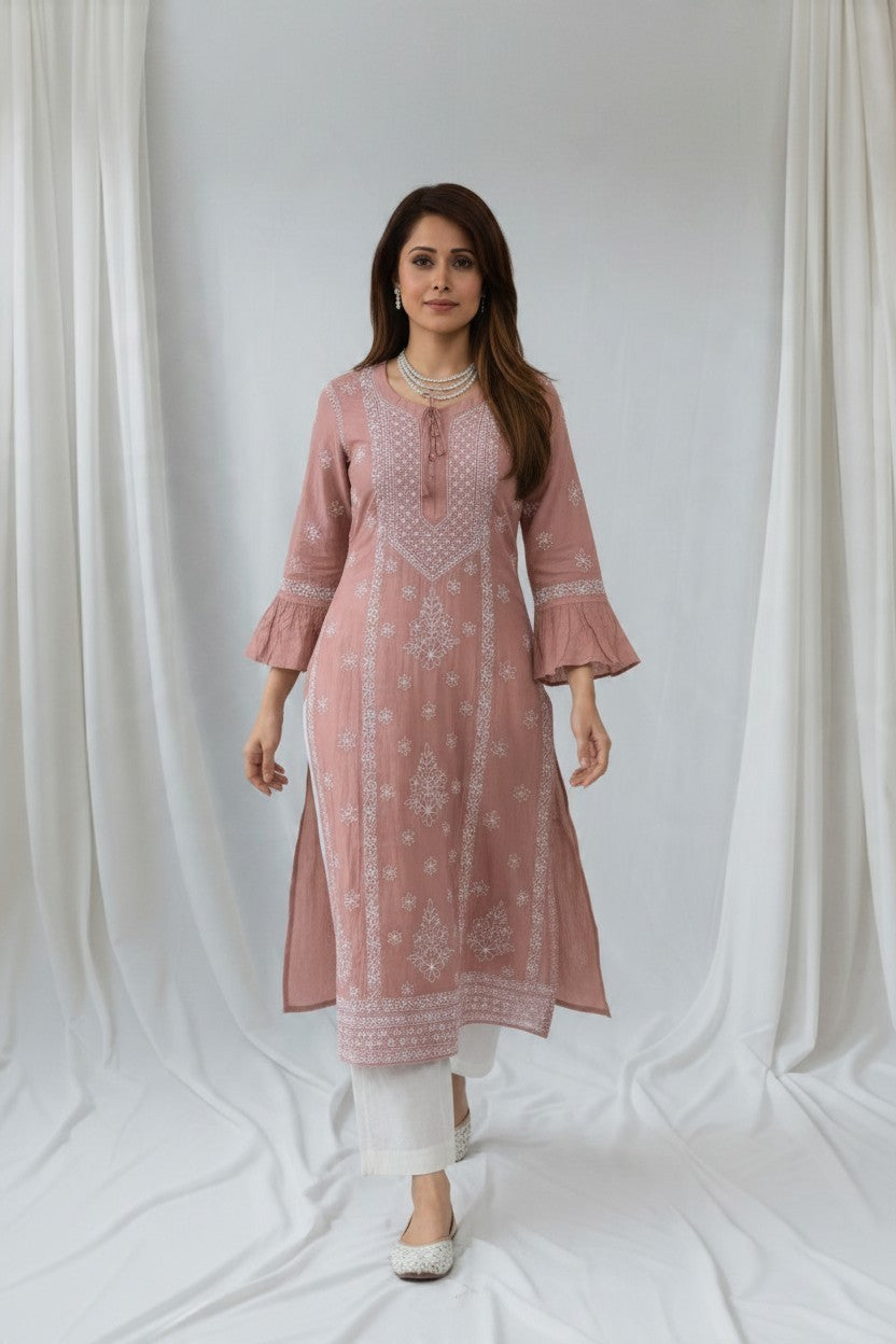 Pure Muslin Chikankari Kurti