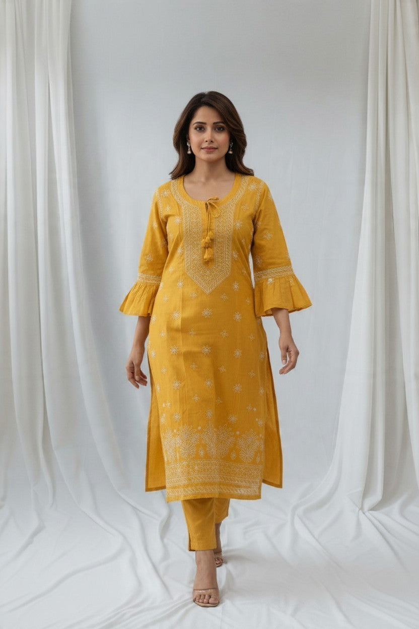 Pure Muslin Chikankari Kurti