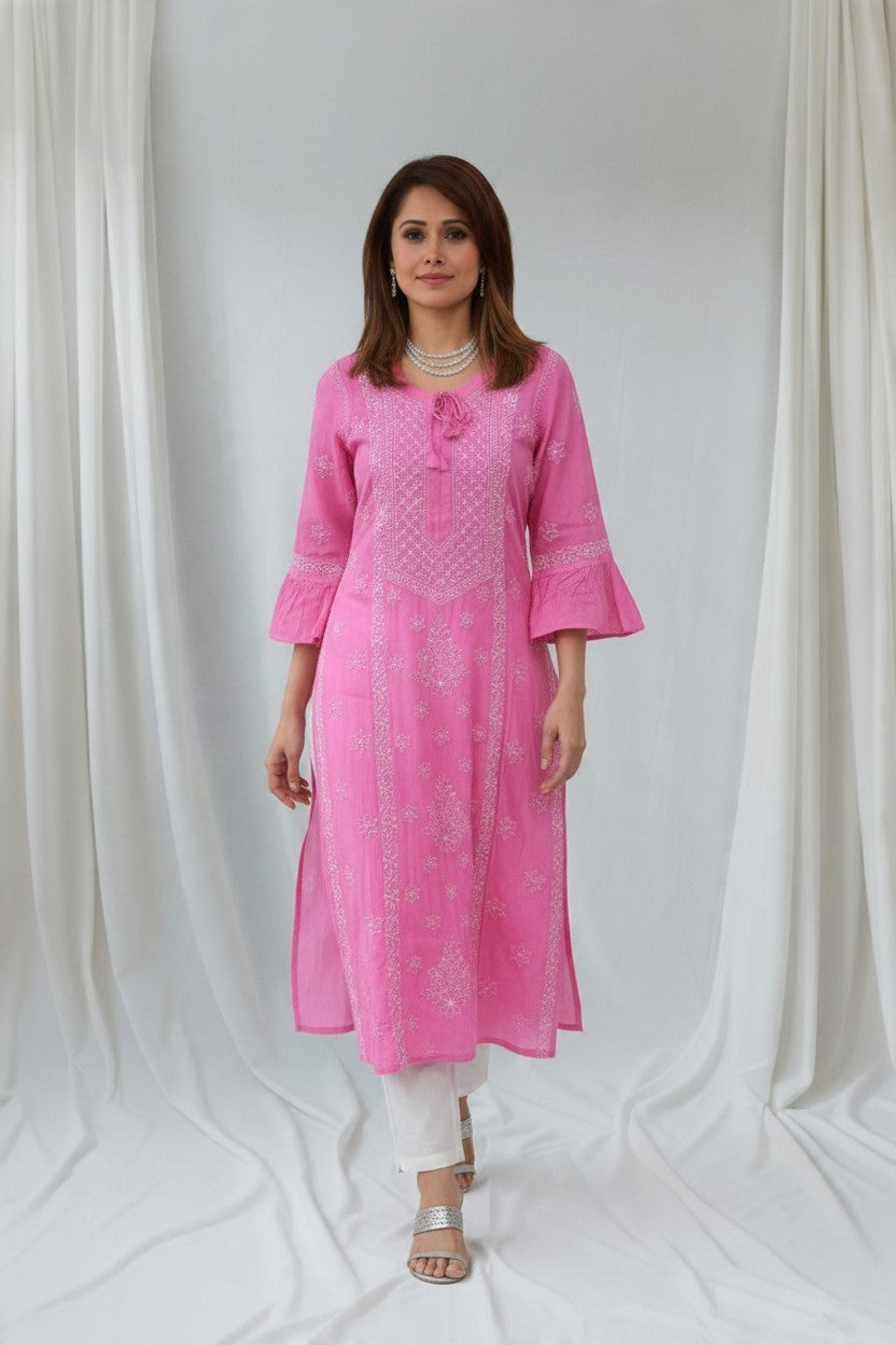 Pure Muslin Chikankari Kurti
