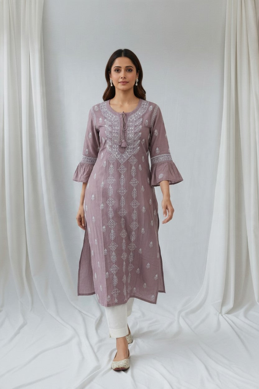 Pure Muslin Chikankari Kurti