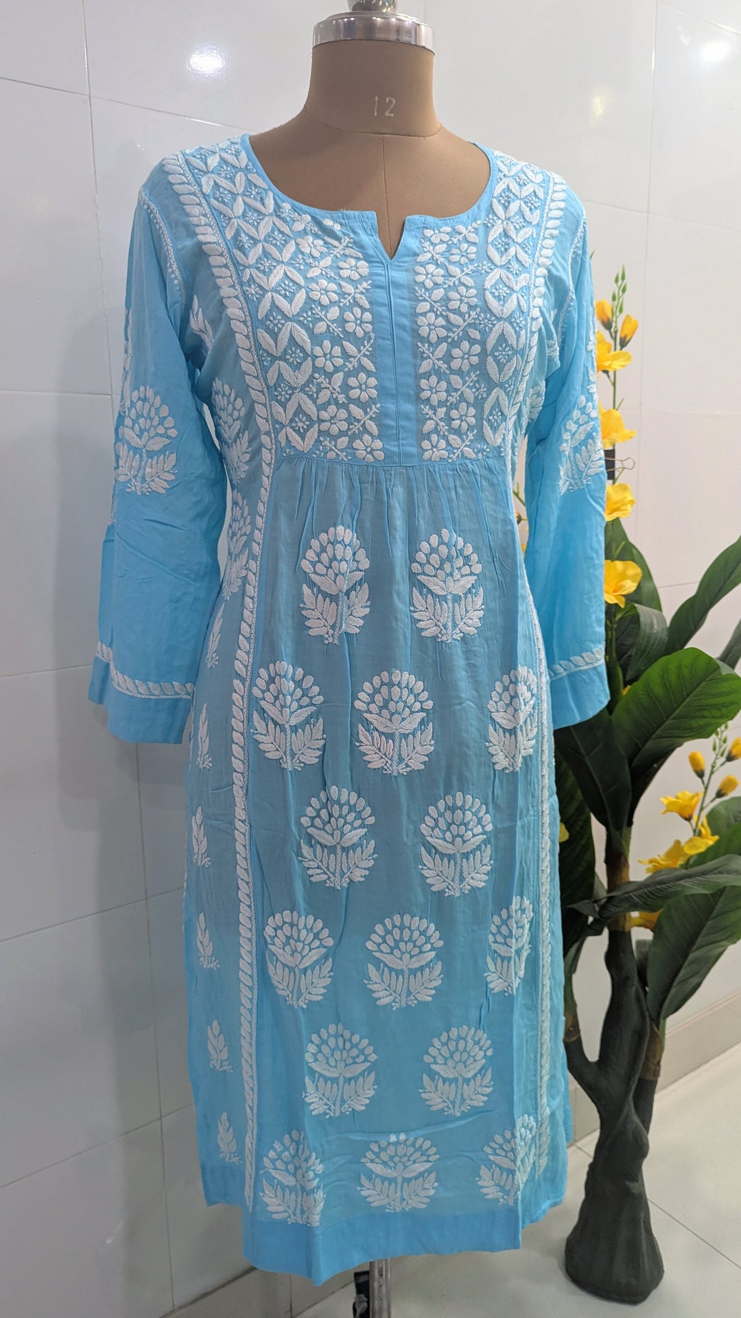 SARA Modal Chikankari  Kurti
