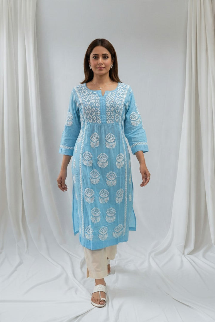 SARA Modal Chikankari  Kurti