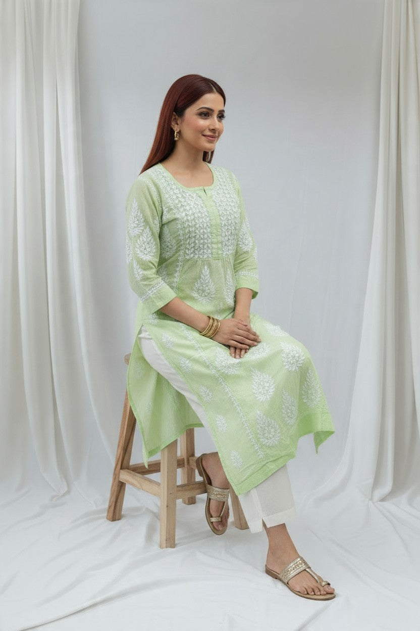 SARA Modal Chikankari  Kurti