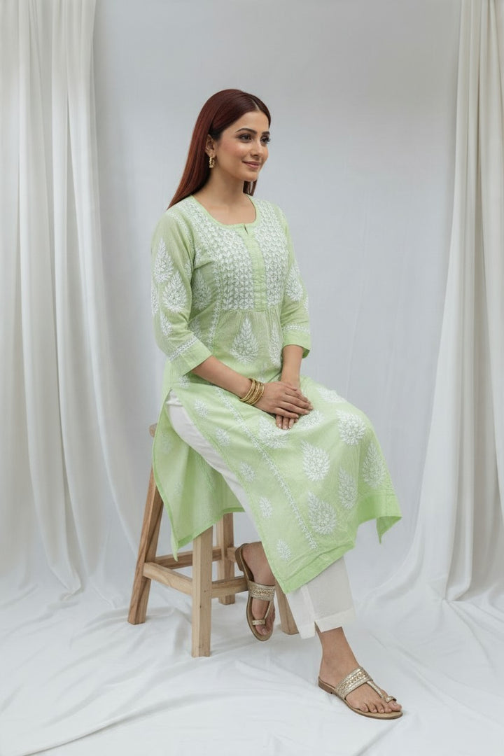 SARA Modal Chikankari  Kurti