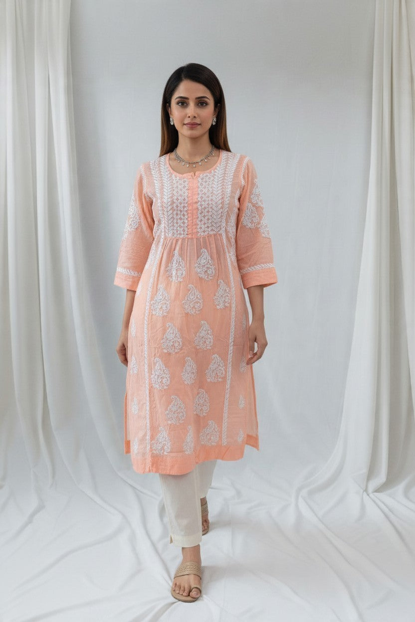 SARA Modal Chikankari  Kurti
