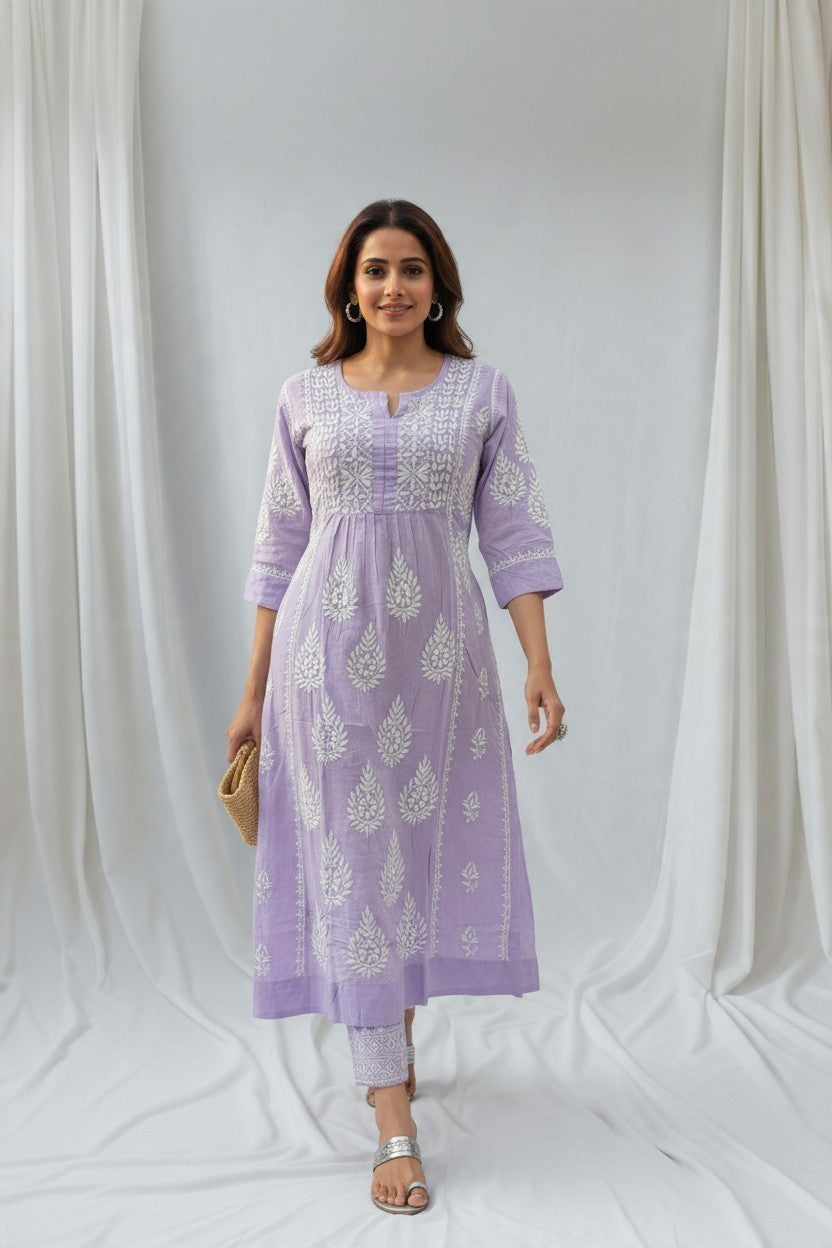 SARA Modal Chikankari  Kurti