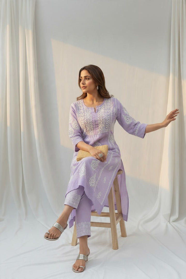 SARA Modal Chikankari  Kurti