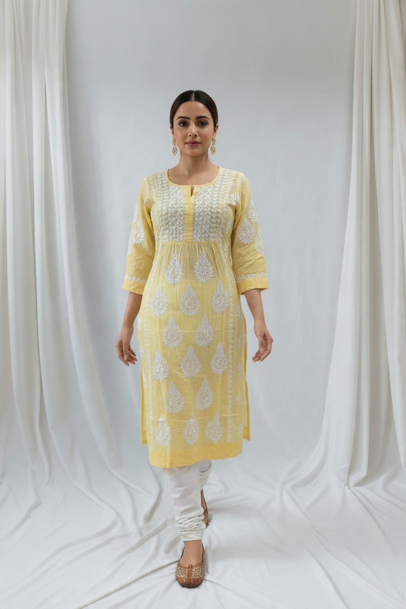 SARA Modal Chikankari  Kurti