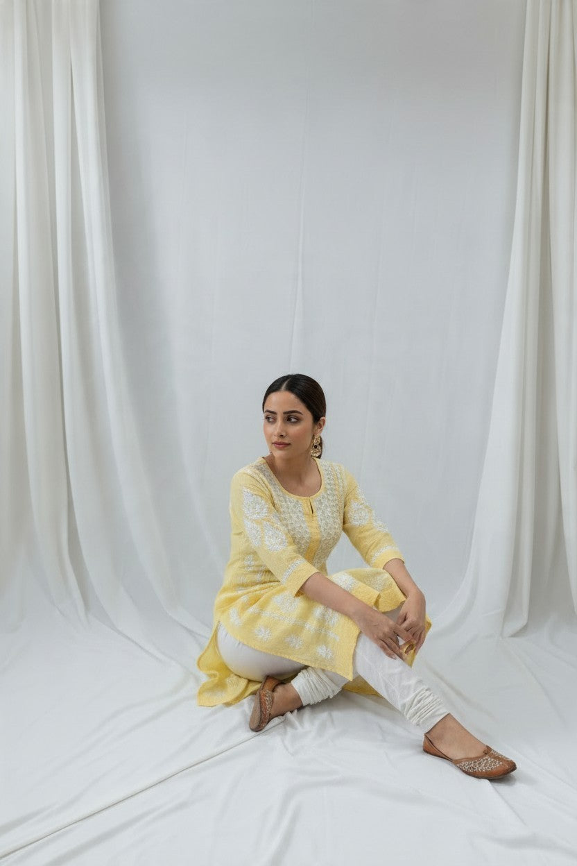 SARA Modal Chikankari  Kurti