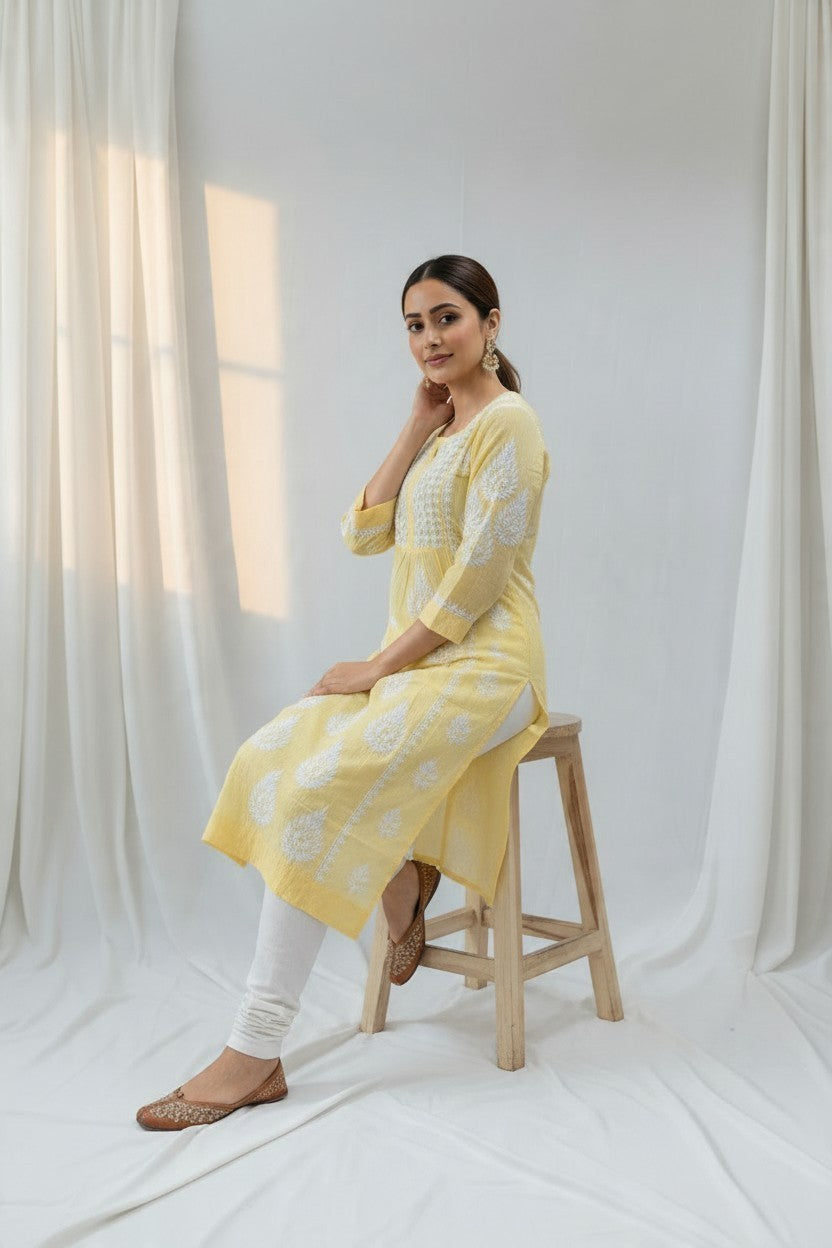 SARA Modal Chikankari  Kurti