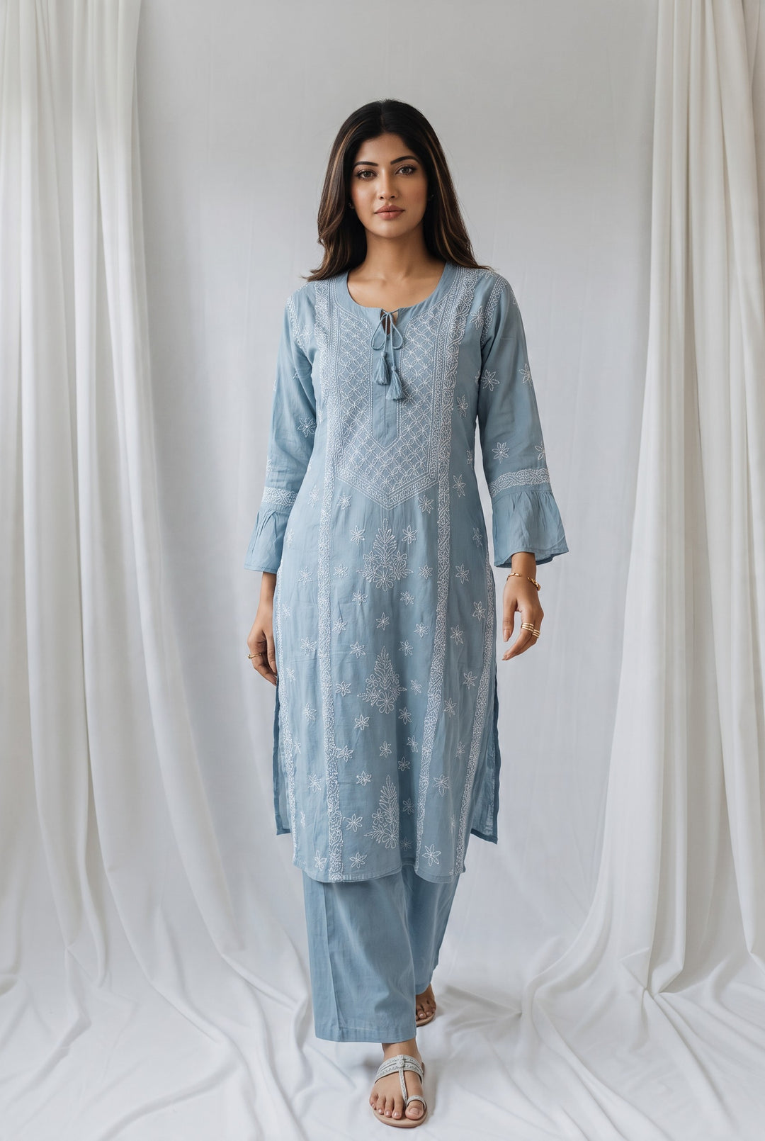 Pure Muslin Chikankari Kurti