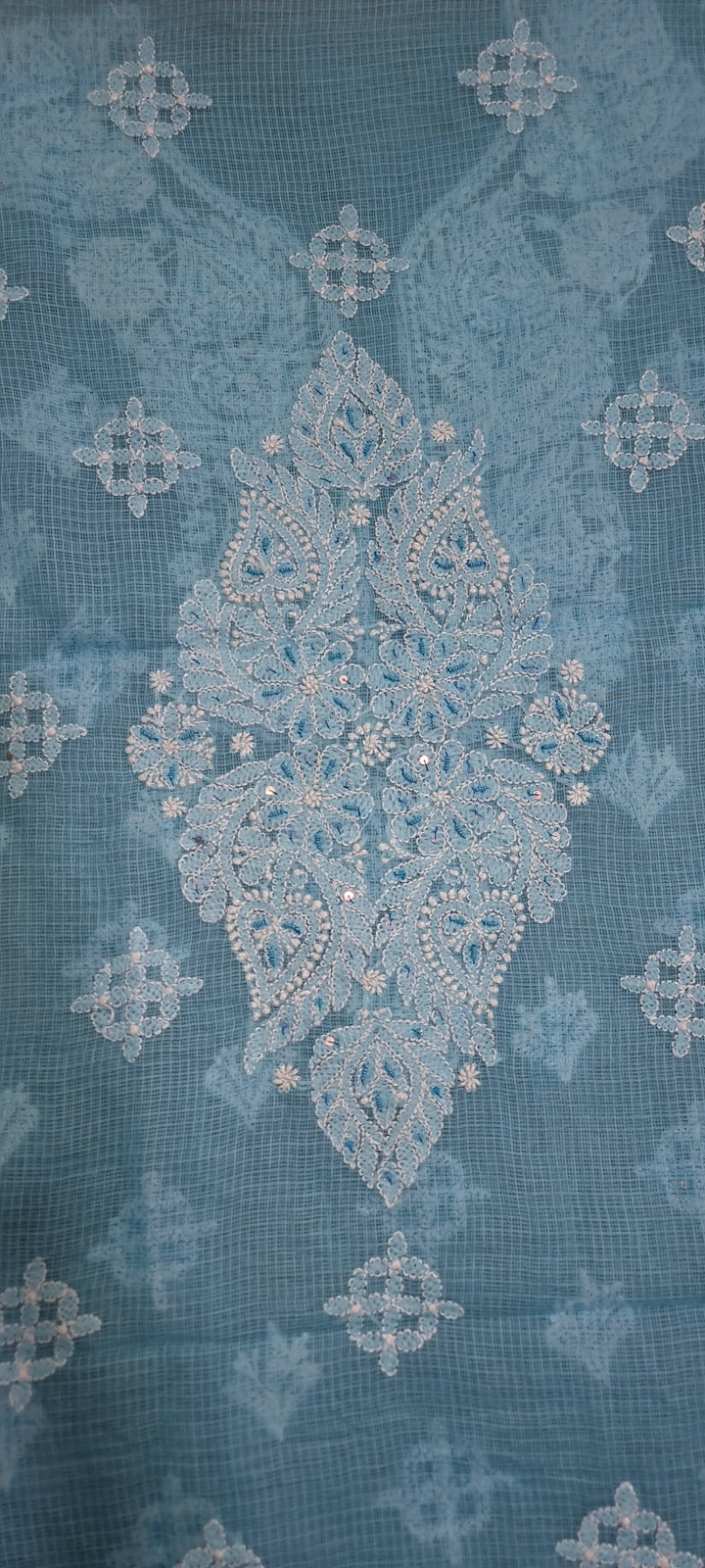 Kota Chikankari Dress material Blue