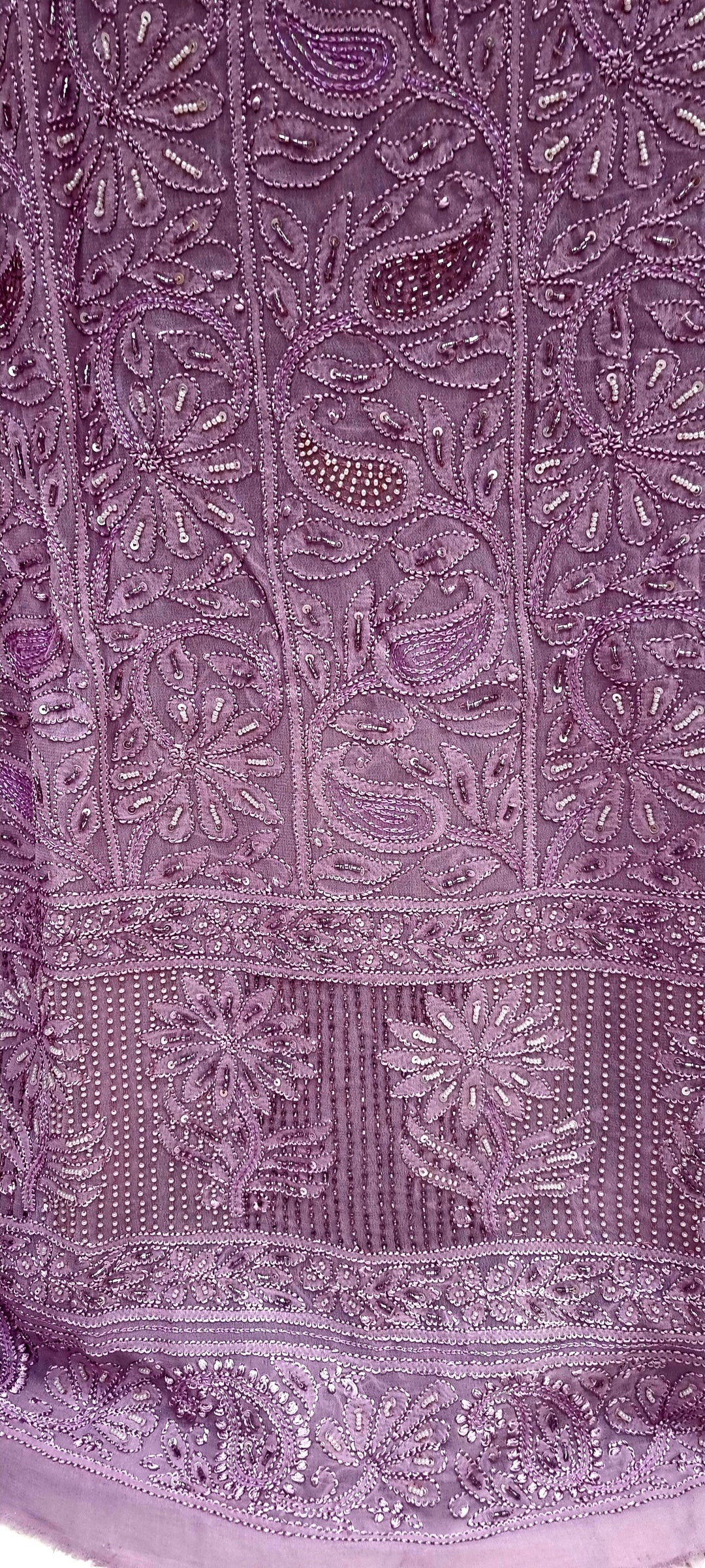 Purple chikankari premium Georgette dress material