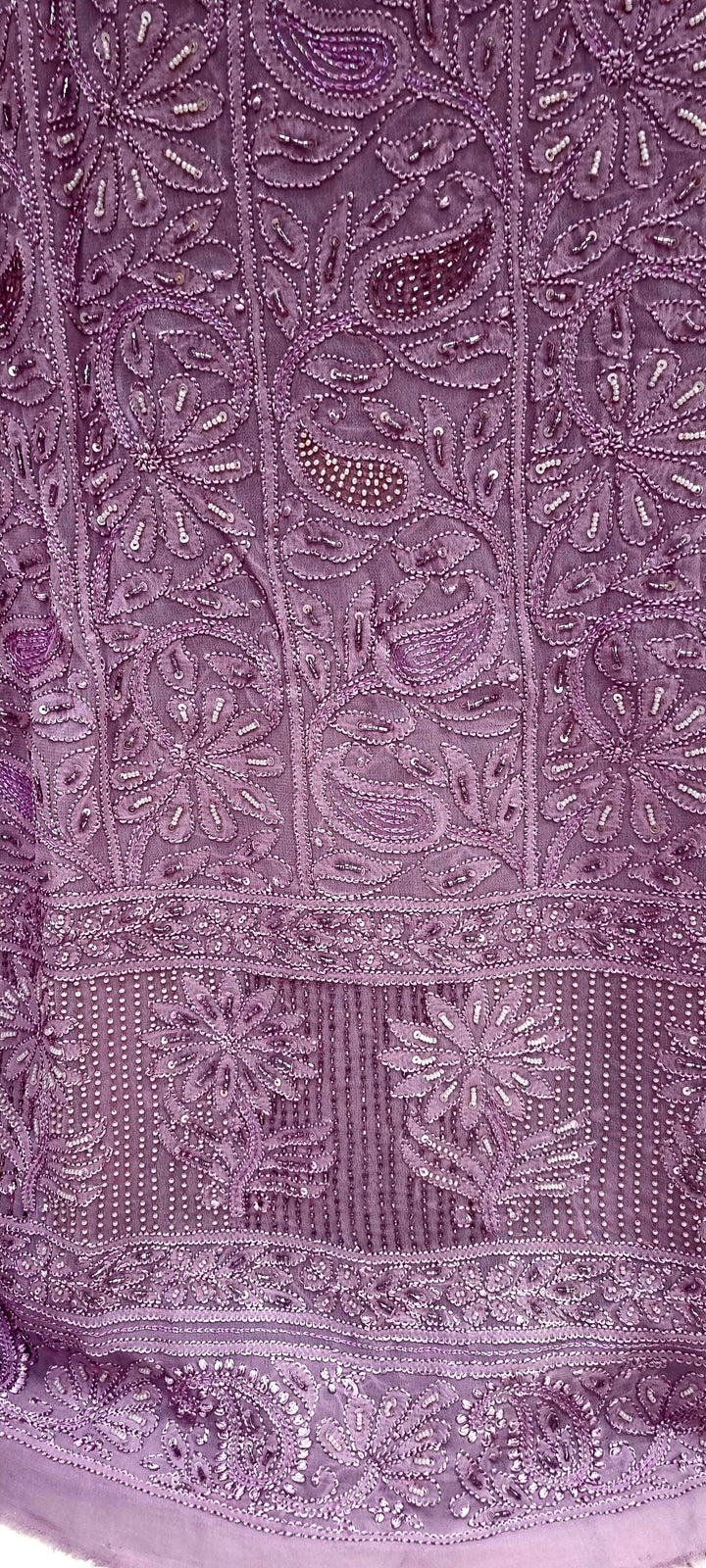 Purple chikankari premium Georgette dress material