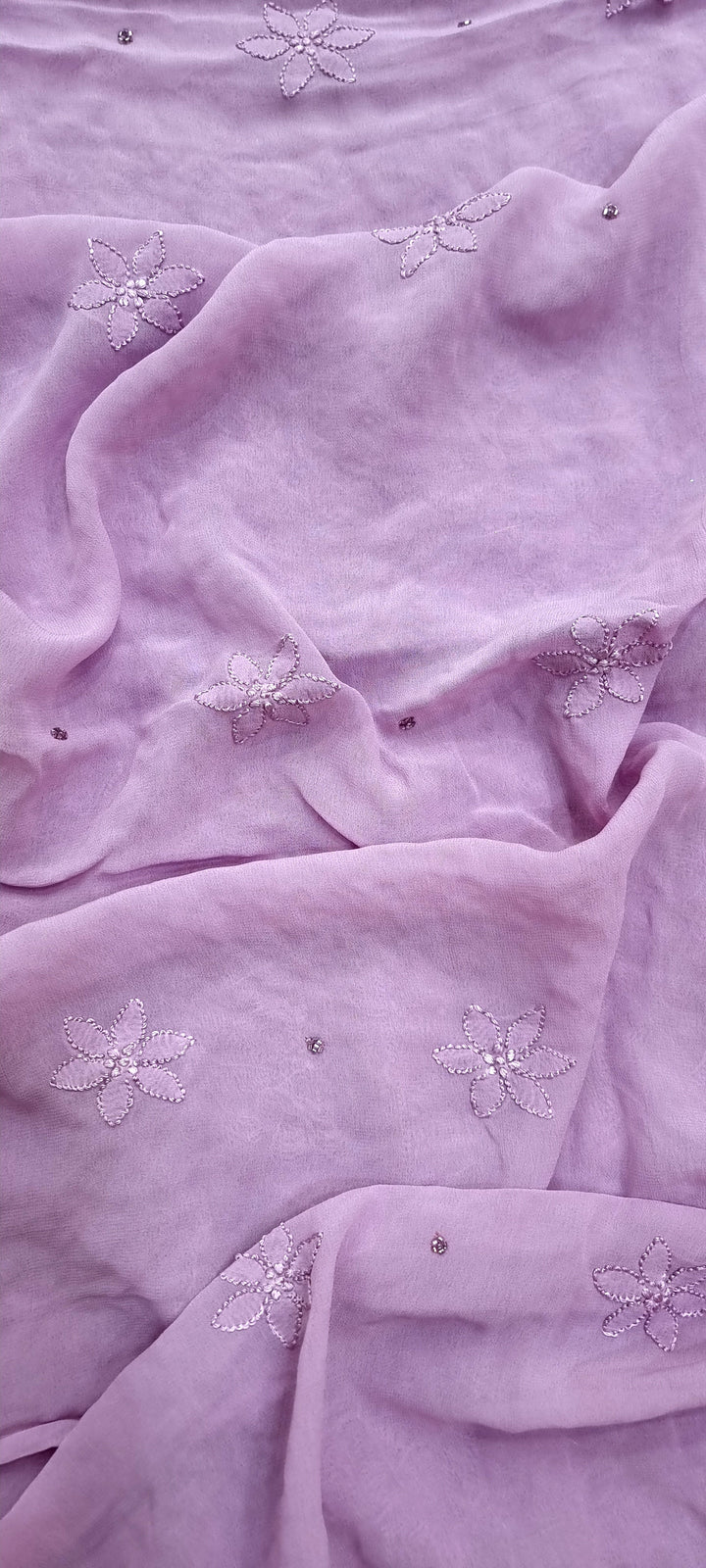 Purple chikankari premium Georgette dress material