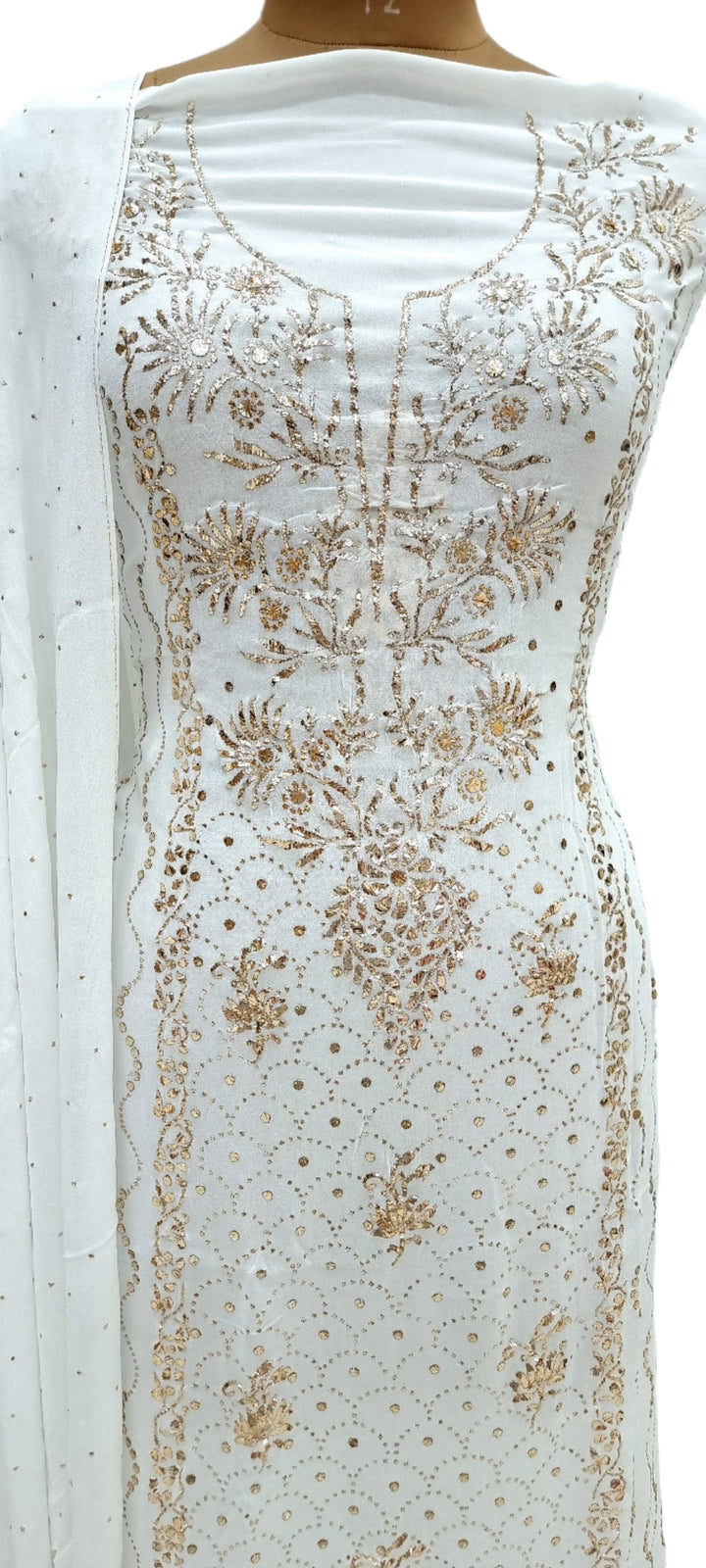 Chikankari Pure Georgette Kaamdani Dress Material