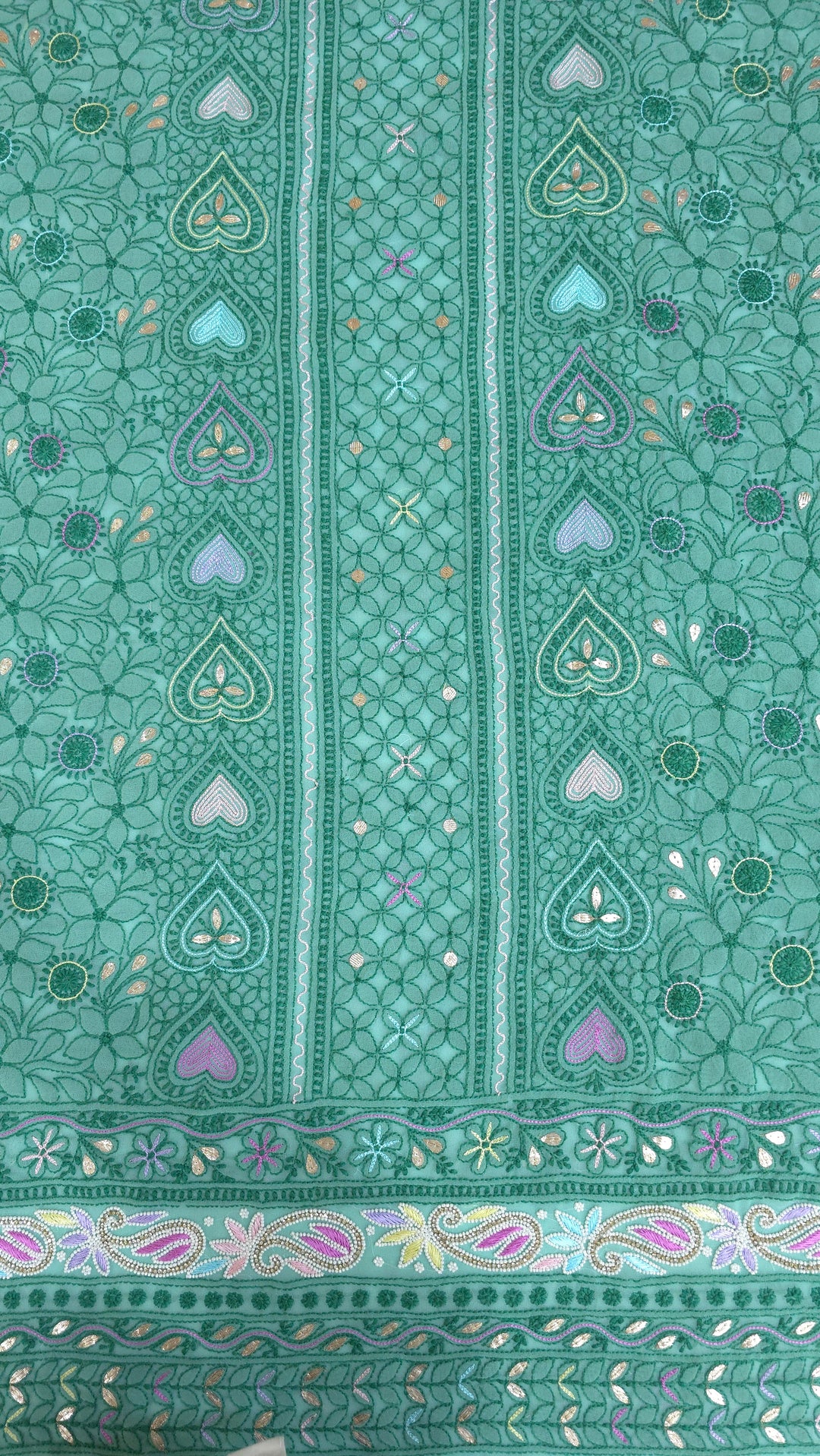 Georgette Chikankari Dress Material Resham Aari pearl Work
