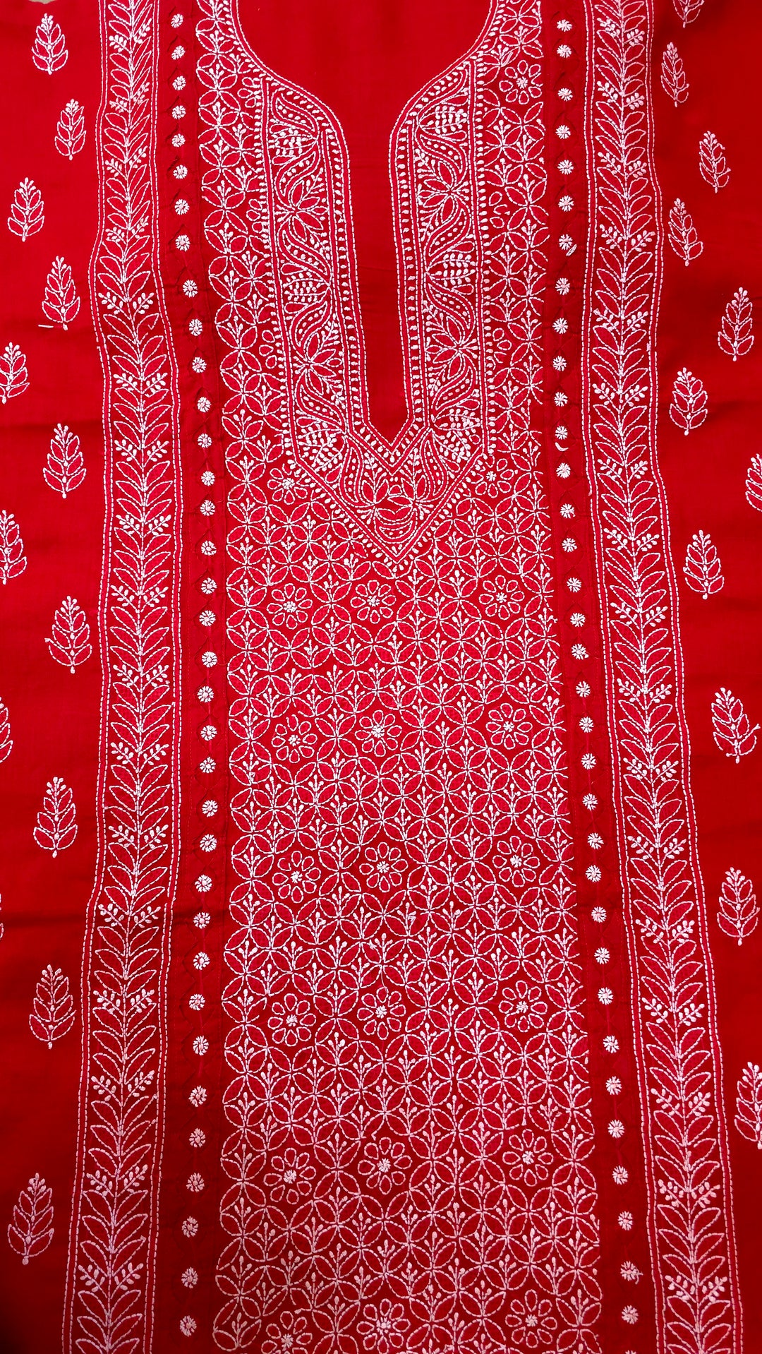 Darz Lucknowi Chikankari  Dress Material – Handmade Cotton Suit with Chiffon Dupatta