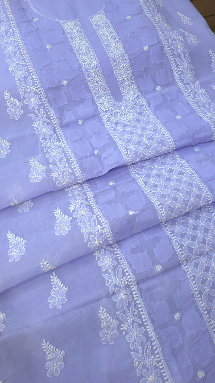 Darz Lucknowi Chikankari  Dress Material – Handmade Cotton Suit with Chiffon Dupatta (Copy)