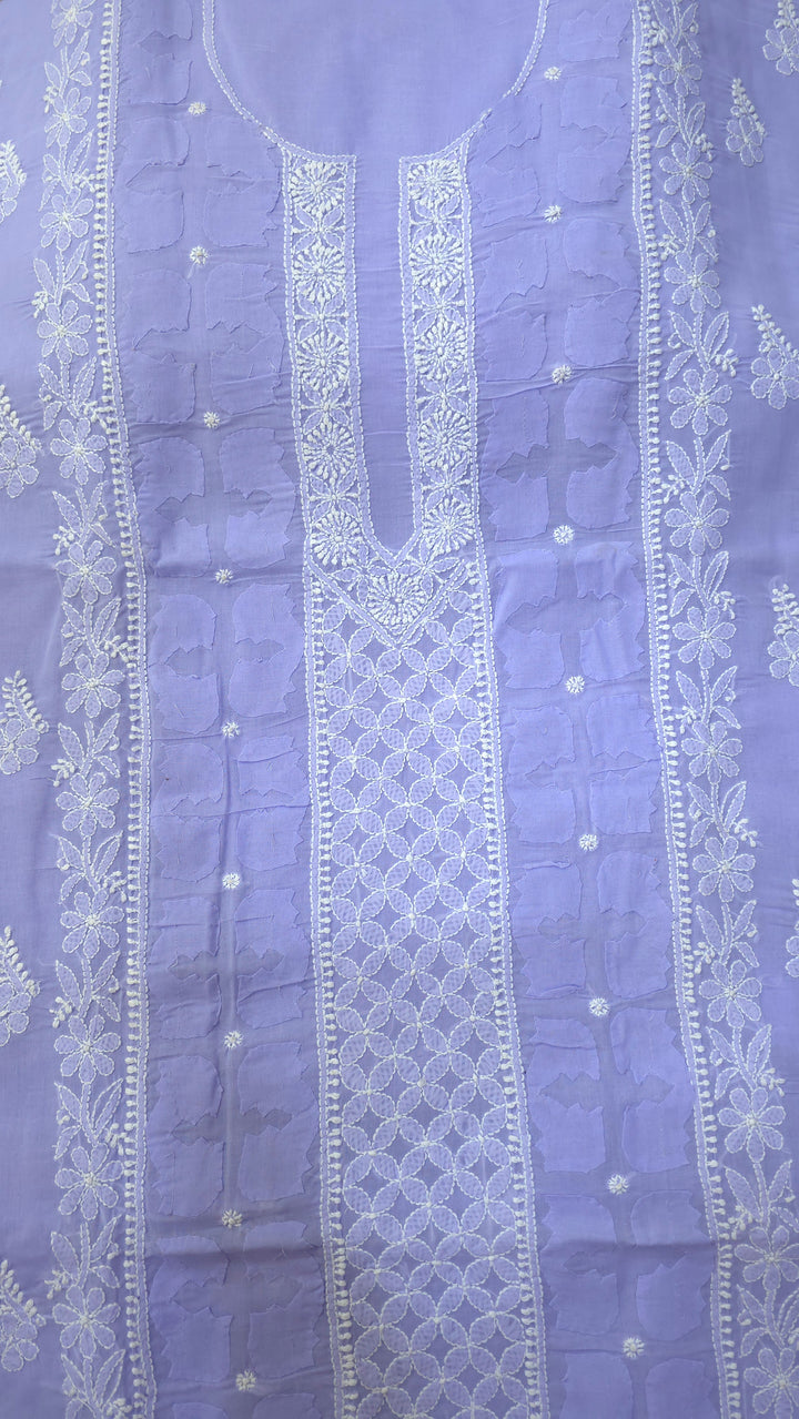 Darz Lucknowi Chikankari  Dress Material – Handmade Cotton Suit with Chiffon Dupatta (Copy)