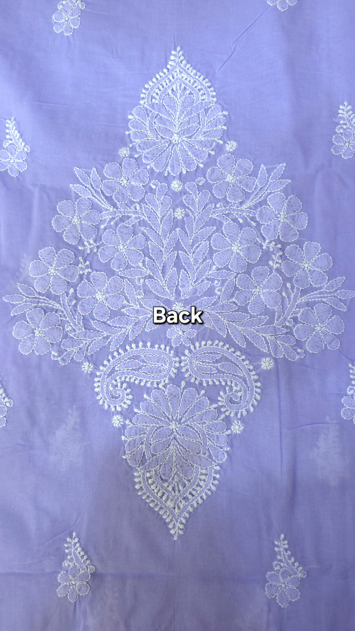 Darz Lucknowi Chikankari  Dress Material – Handmade Cotton Suit with Chiffon Dupatta (Copy)