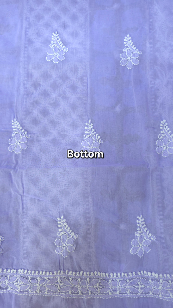 Darz Lucknowi Chikankari  Dress Material – Handmade Cotton Suit with Chiffon Dupatta (Copy)