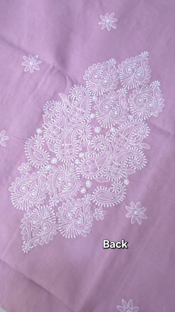 Darz Lucknowi Chikankari  Dress Material – Handmade Cotton Suit with Chiffon Dupatta