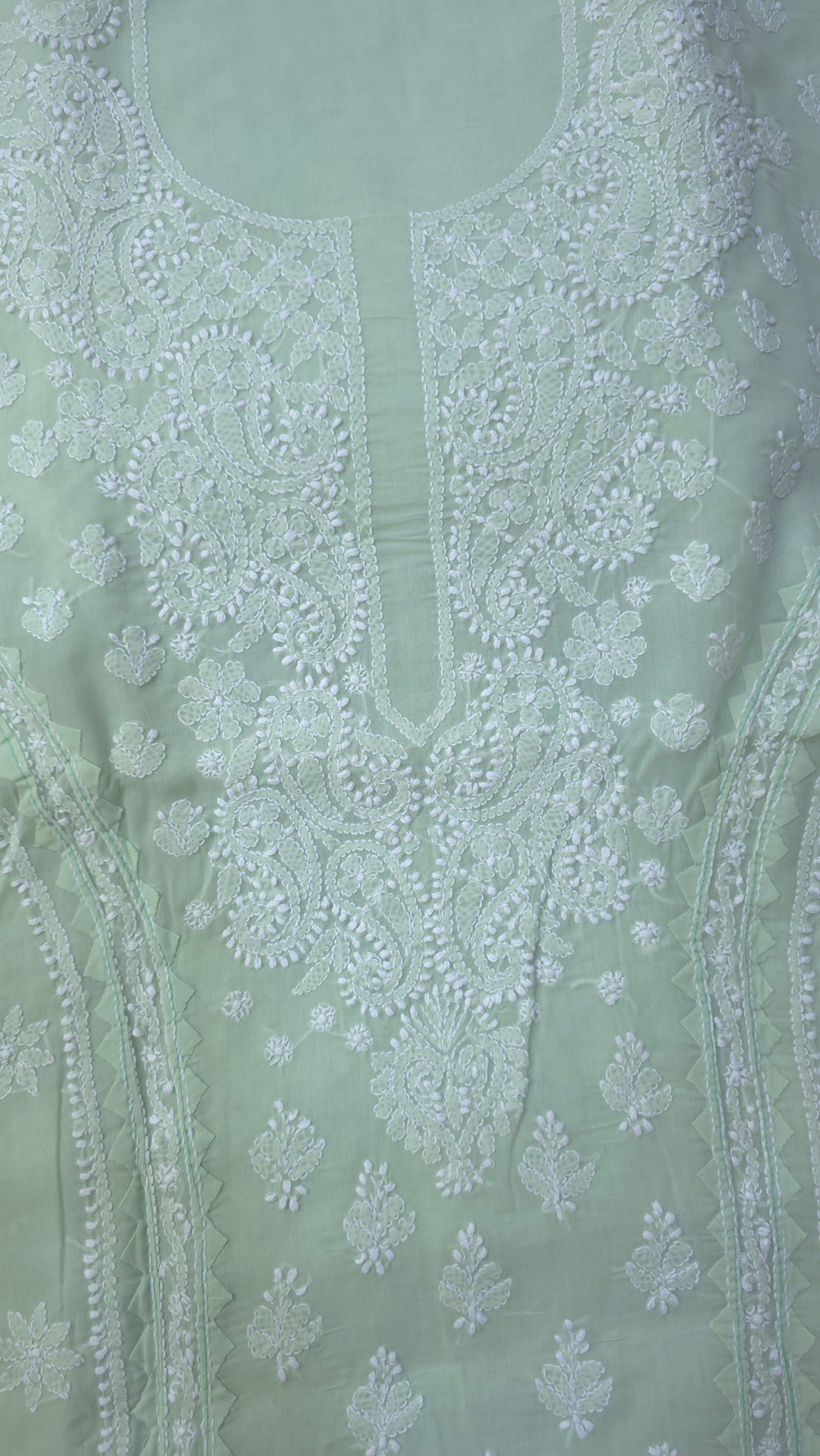 Darz Lucknowi Chikankari  Dress Material – Handmade Cotton Suit with Chiffon Dupatta