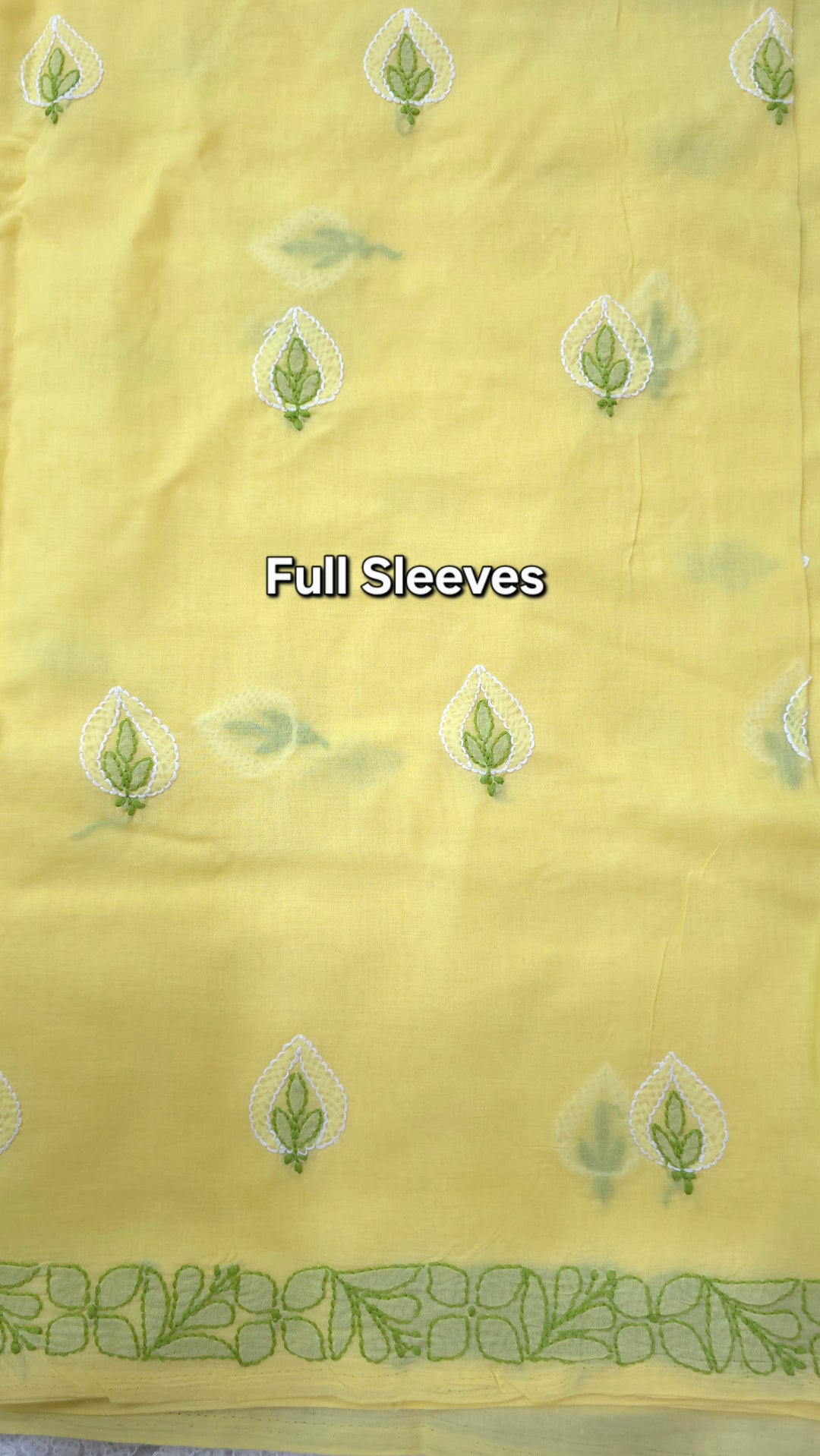 TANJEEB Cotton Chikankari Dress Material Set with Hand Embroidered Kurta, Bottom & Chiffon Dupatta with Handmade Crochet Border