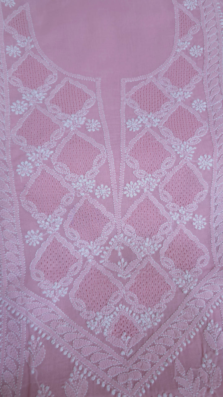 Sarahna Lucknow Hand Jaali Chikankari Cotton Dress Material