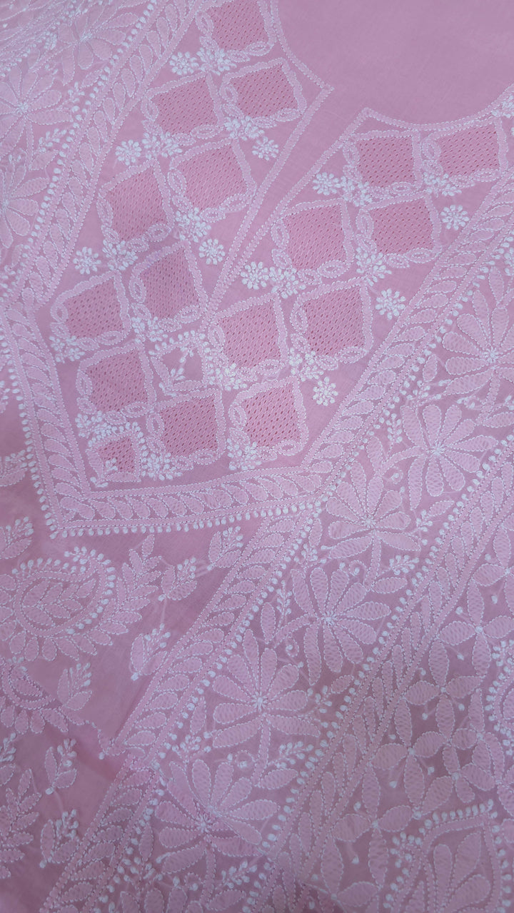 Sarahna Lucknow Hand Jaali Chikankari Cotton Dress Material