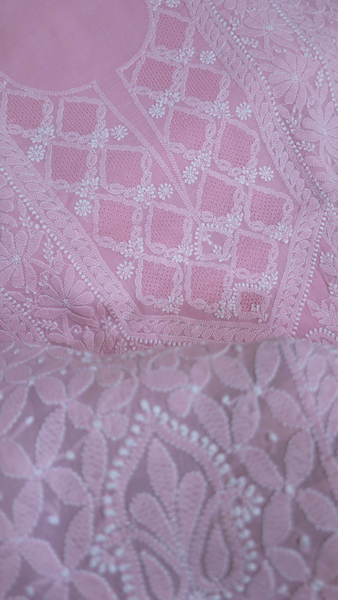 Sarahna Lucknow Hand Jaali Chikankari Cotton Dress Material