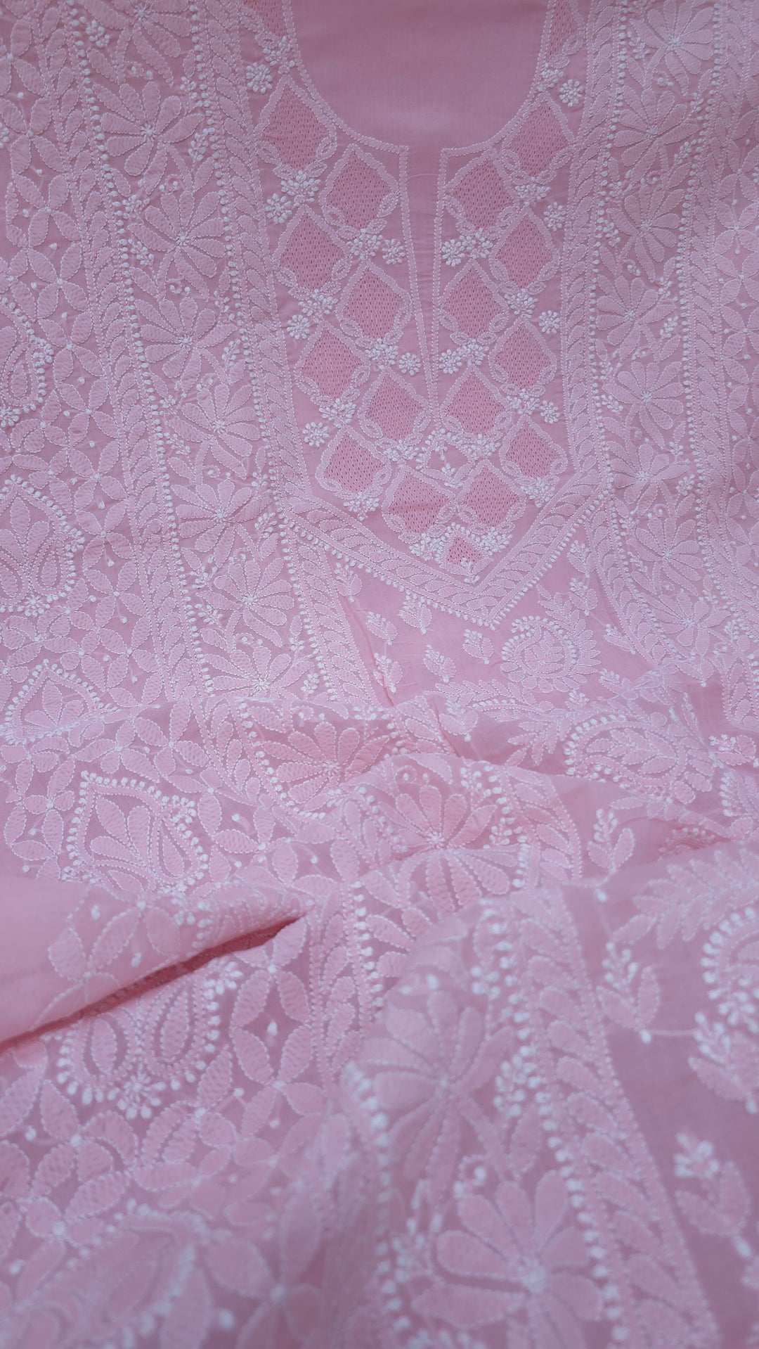 Sarahna Lucknow Hand Jaali Chikankari Cotton Dress Material