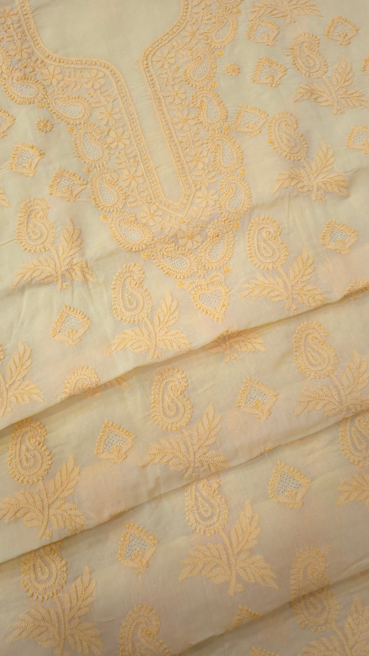 Sarahna Lucknow Hand Jaali Chikankari Cotton Dress Material