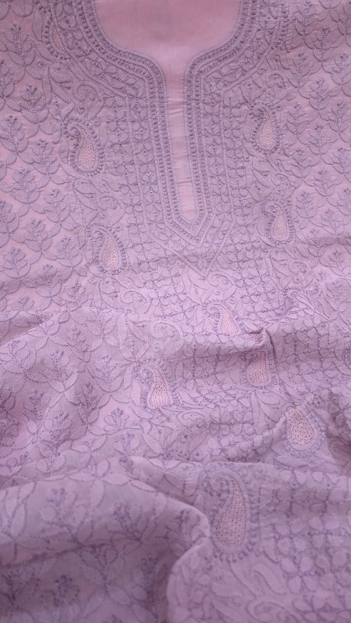 Sarahna Lucknow Hand Jaali Chikankari Cotton Dress Material
