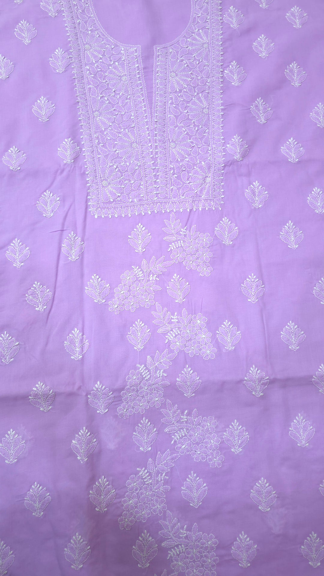 Paridhan Chikan Premium Handcrafted Chikankari Cotton Suit Set | Unstitched Dress Material with Chiffon Dupatta | Made in Lucknow