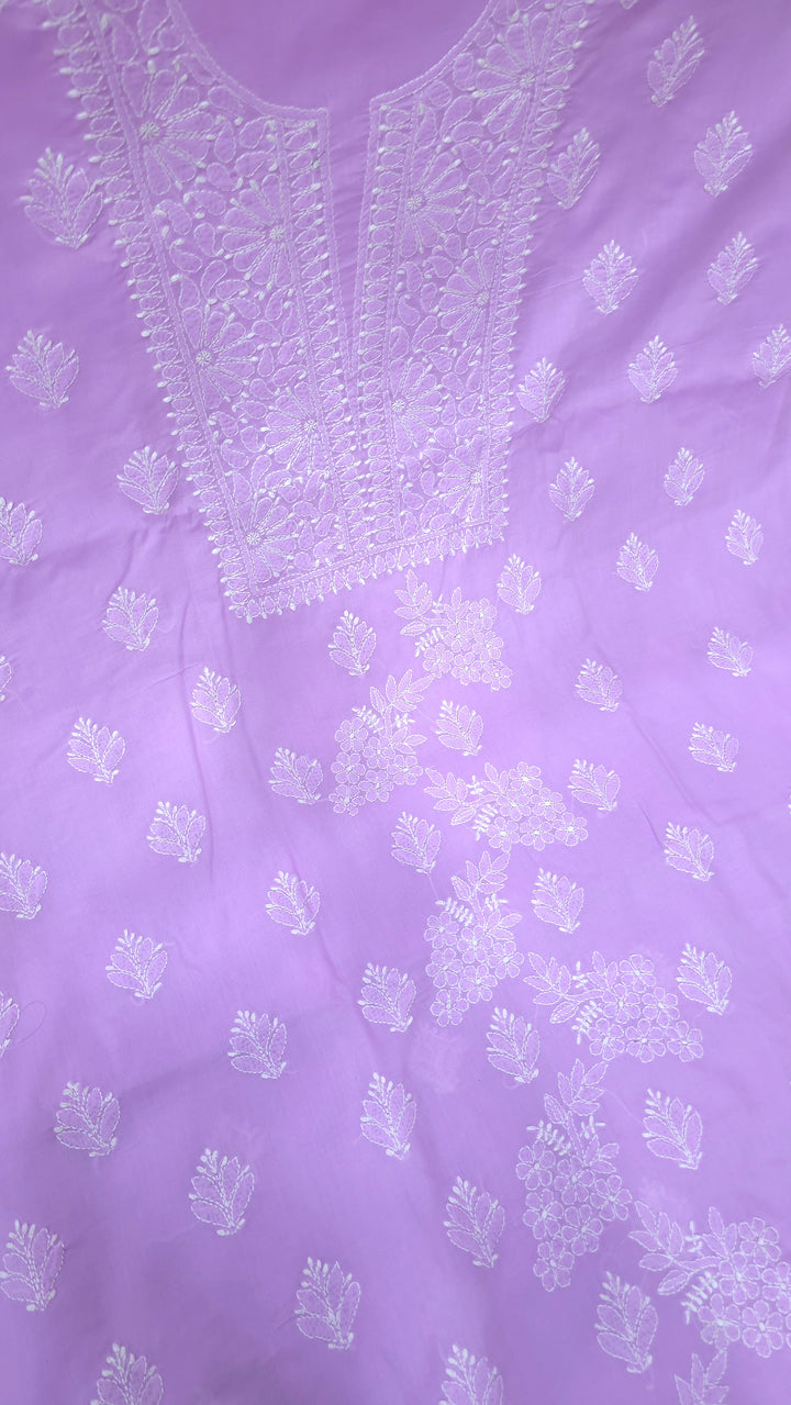 Paridhan Chikan Premium Handcrafted Chikankari Cotton Suit Set | Unstitched Dress Material with Chiffon Dupatta | Made in Lucknow