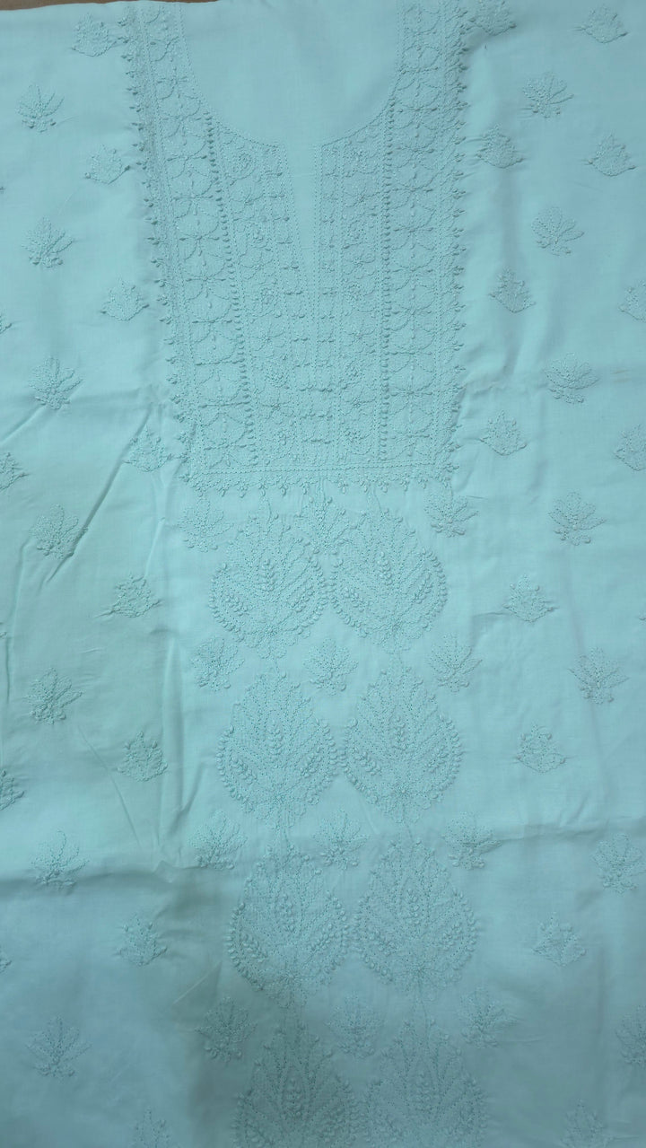 Paridhan Chikan Premium Handcrafted Chikankari Cotton Suit Set | Unstitched Dress Material with Chiffon Dupatta | Made in Lucknow