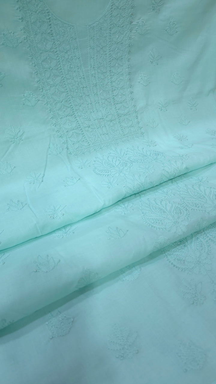 Paridhan Chikan Premium Handcrafted Chikankari Cotton Suit Set | Unstitched Dress Material with Chiffon Dupatta | Made in Lucknow