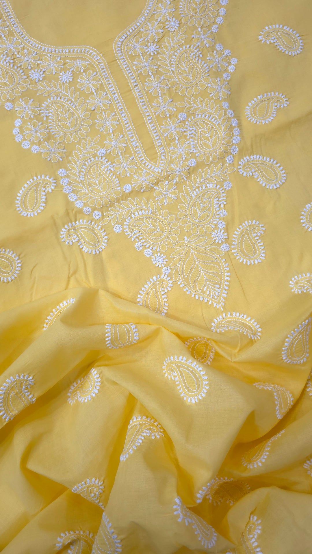 Paridhan Chikan Premium Handcrafted Chikankari Cotton Suit Set | Unstitched Dress Material with Chiffon Dupatta | Made in Lucknow