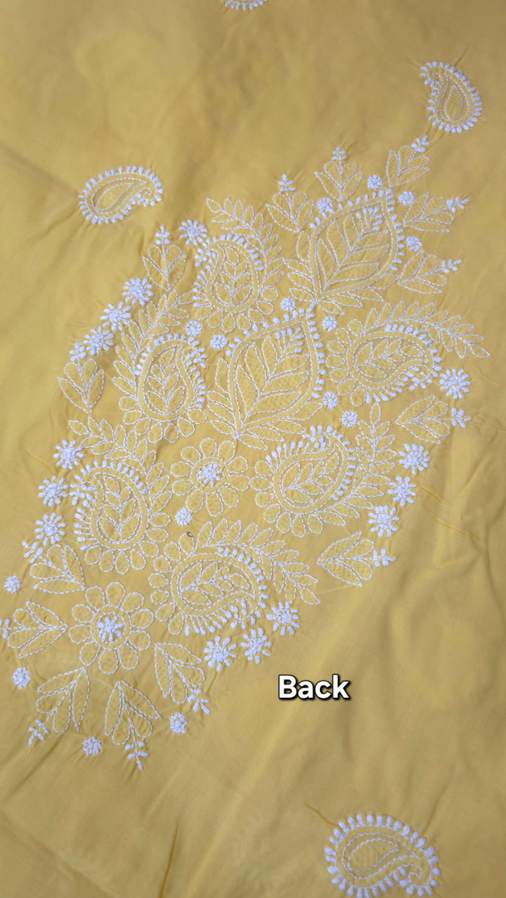 Paridhan Chikan Premium Handcrafted Chikankari Cotton Suit Set | Unstitched Dress Material with Chiffon Dupatta | Made in Lucknow