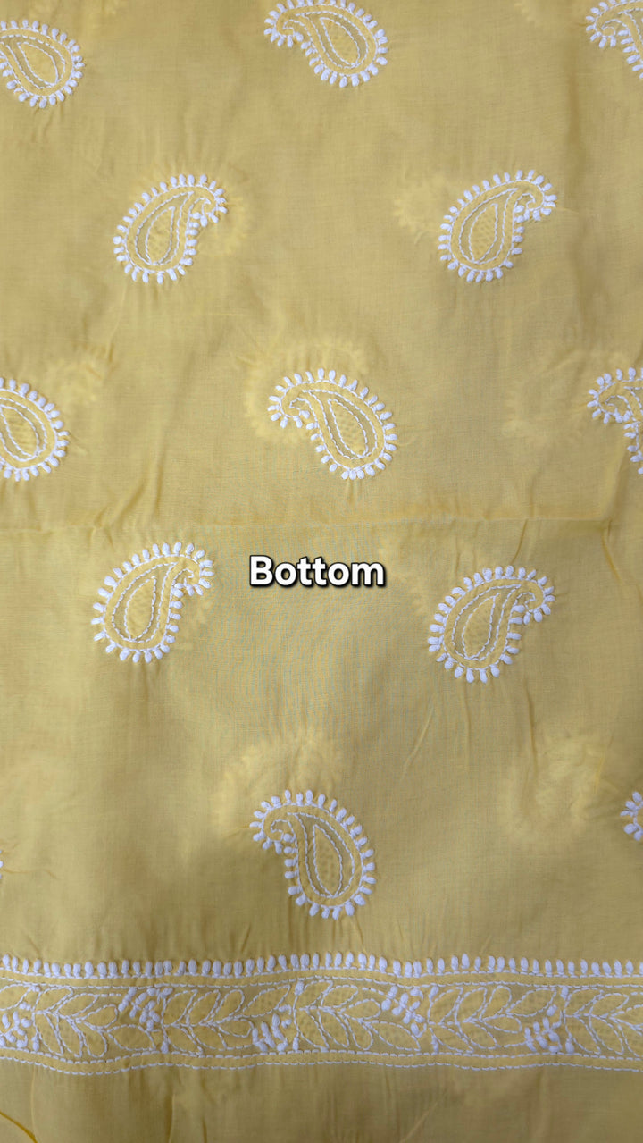 Paridhan Chikan Premium Handcrafted Chikankari Cotton Suit Set | Unstitched Dress Material with Chiffon Dupatta | Made in Lucknow
