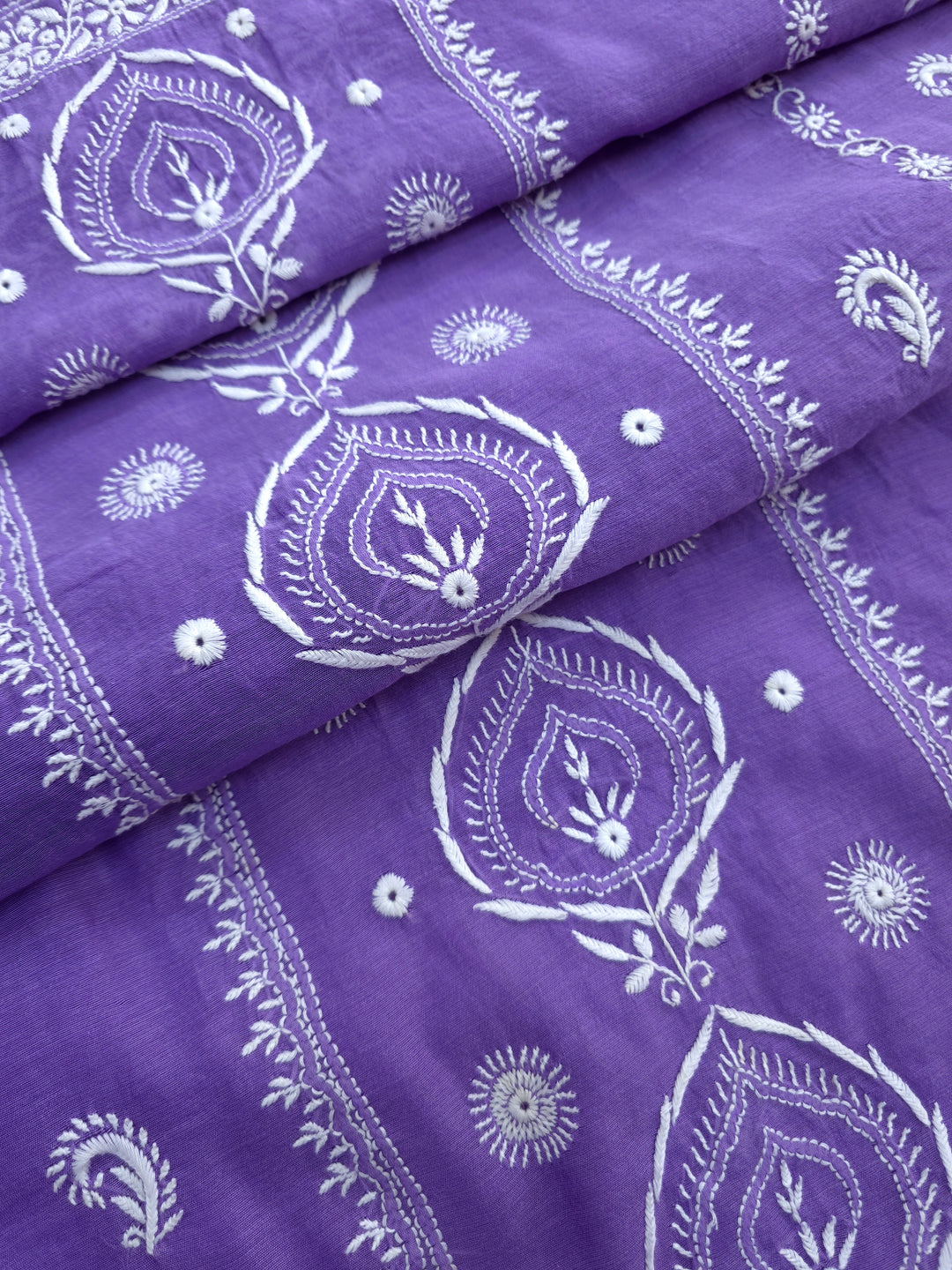 Lucknowi 2 Taar Chikankari Chanderi Kurta Dupatta Set – Handmade Festive Wear
