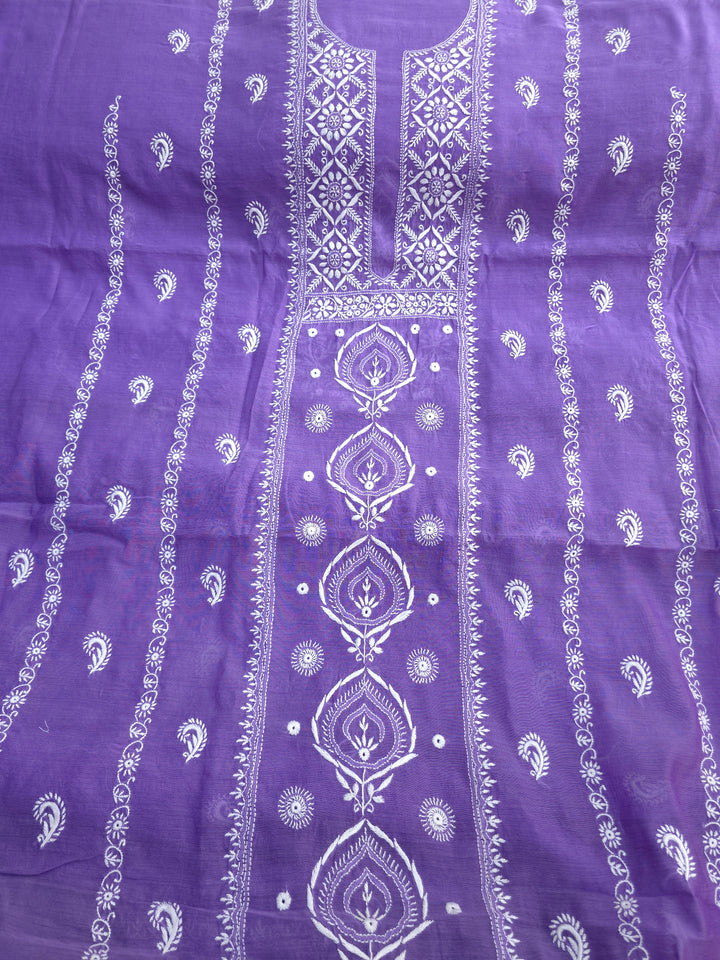 Lucknowi 2 Taar Chikankari Chanderi Kurta Dupatta Set – Handmade Festive Wear