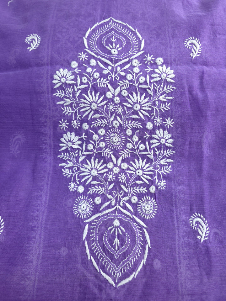 Lucknowi 2 Taar Chikankari Chanderi Kurta Dupatta Set – Handmade Festive Wear