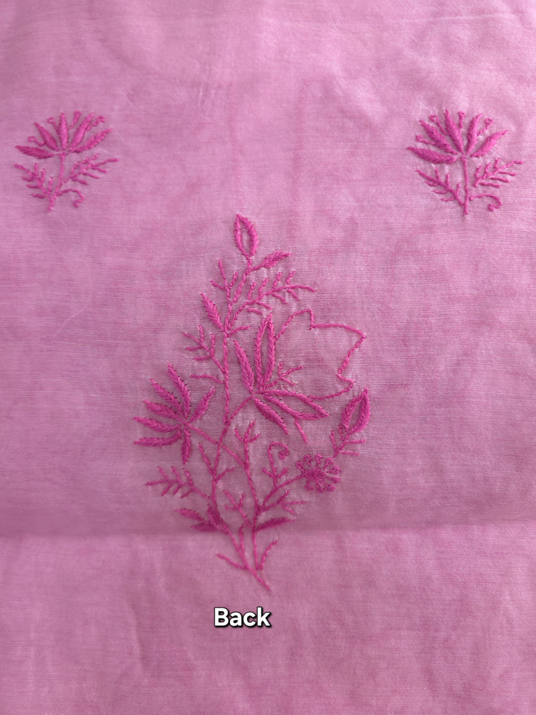 Light onion pink Color Chanderi Hand Embroidered 2-Taar Chikankari Kurta & Dupatta Set | Paridhan Chikan