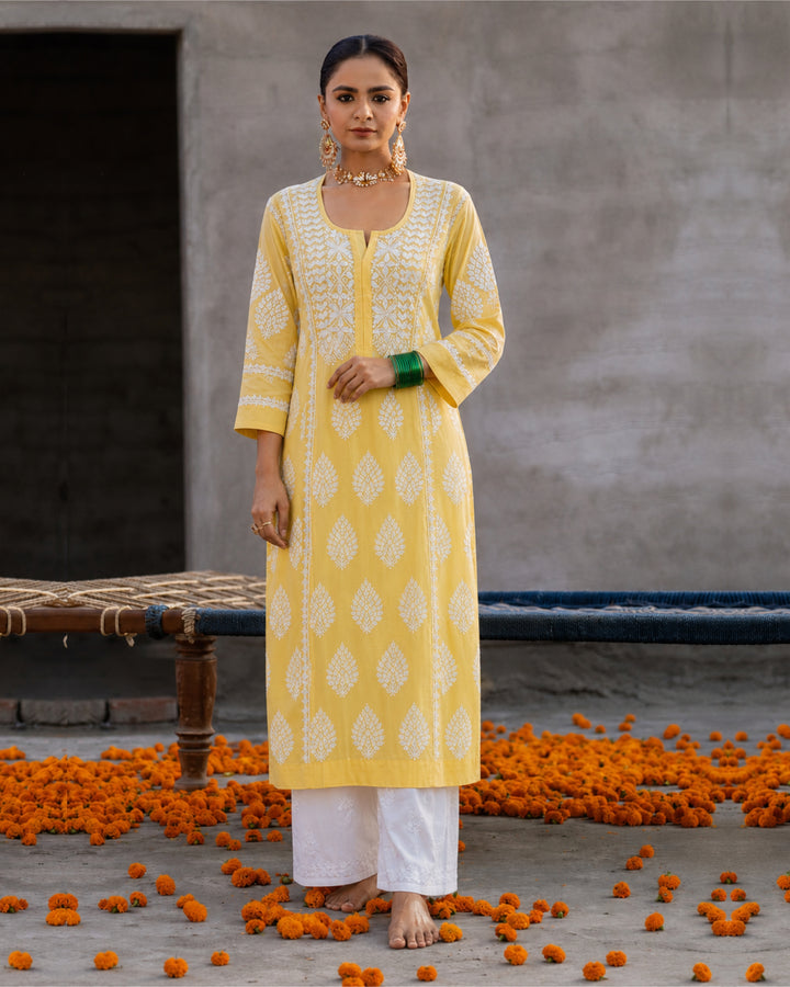 SARA Modal Chikankari  Kurti